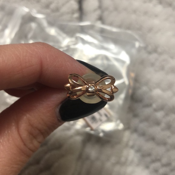 Ted baker rose gold coloured bow earrings